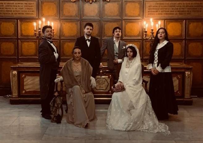 Reparto de Murder Mystery Live en la Casa de la Seda de Barcelona